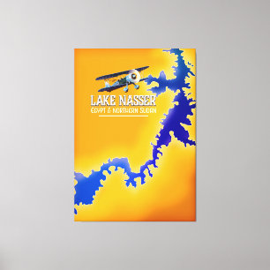 Toile Carte du lac Nasser Égypte et Soudan
