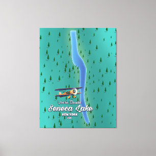 Toile Carte du lac Seneca, NYC