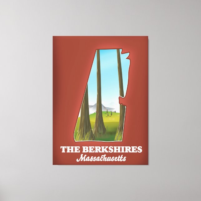 Toile Carte du Massachusetts Berkshires (Recto)