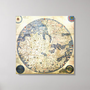 Toile Carte du monde Carte du monde Moine vénitien Fra M