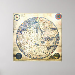 Toile Carte du monde Cartographie Moine vénitien Fra Mau