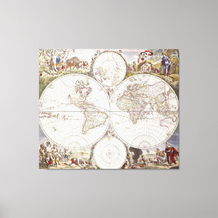Toile Carte du monde d'Atlas Maior