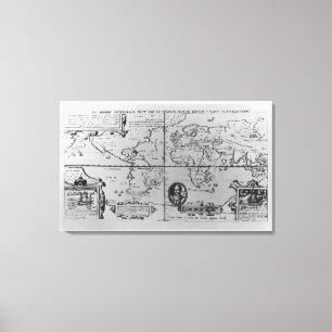 Toile Carte du monde détaillant les expéditions
