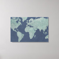 Carte du monde du lin bleu