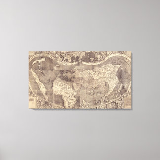 Toile Carte du monde Martin Waldseemuller 1507
