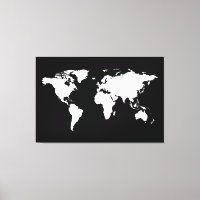 carte du monde noir blanc