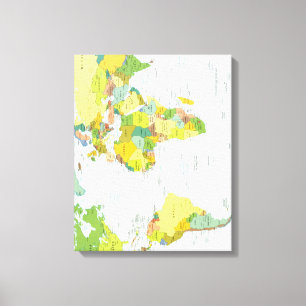 Toile Carte du monde poster atlas politique : décoration