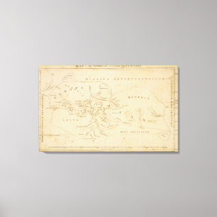 Toile Carte du monde selon Strabo
