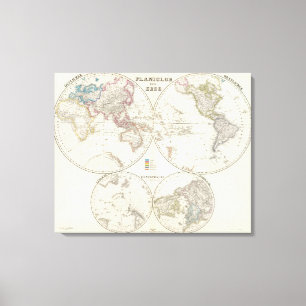 Toile Carte du Planiglob der Erde Atlas