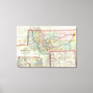 Toile Carte Du Territoire Du Montana