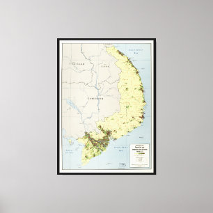 Toile Carte du Vietnam du Sud Septembre 1972