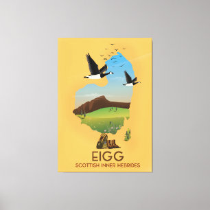 Toile Carte Eigg Scottish Inner Hebrides