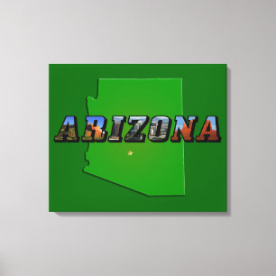 Toile Carte et texte de l'image de l'Arizona