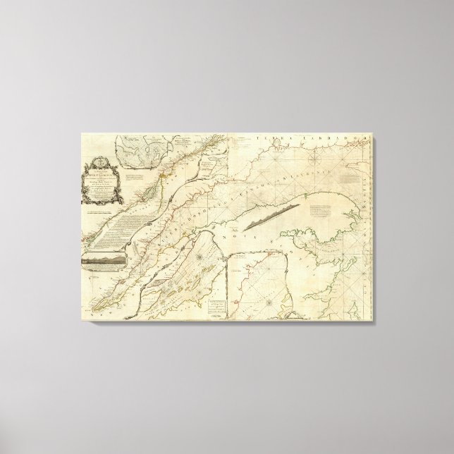 Toile Carte exacte du fleuve Saint-Laurent (Recto)