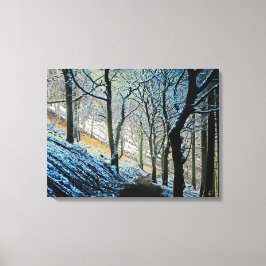 Toile Carte Forêt Macclesfield hiver Acrylique Impressio