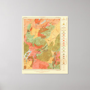 Toile Carte géologique du quadrilatère de Lake Placid