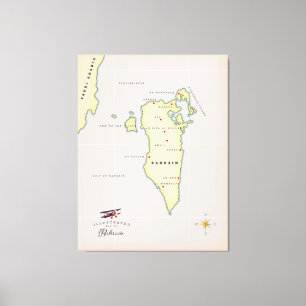 Toile Carte illustrée de Bahreïn