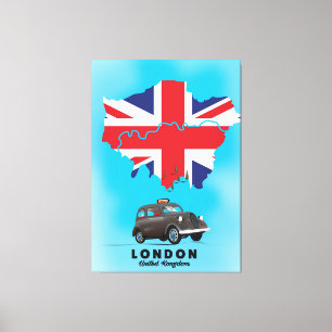Toile Carte illustrée de Londres