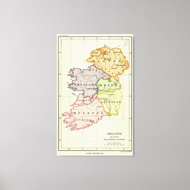 Toile Carte Irlande (Recto)