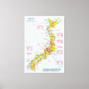 Toile Carte japonaise de la deuxième guerre mondiale de