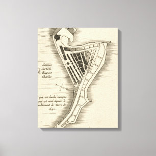 Toile CARTE : La JAMAÏQUE, 1755