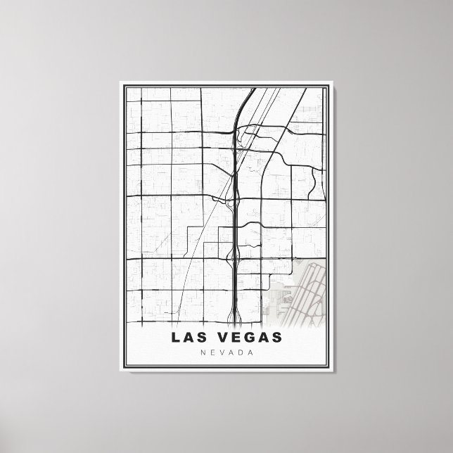 Toile Carte Las Vegas Strip (Recto)