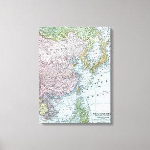 TOILE CARTE : L'ASIE DE L'EST, 1907