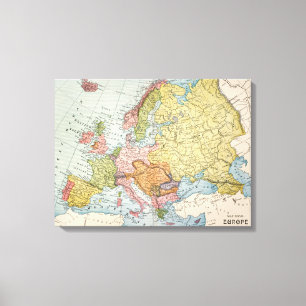 TOILE CARTE : L'EUROPE, 1885