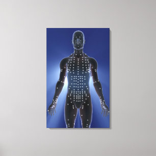 Toile Carte lumineuse des points d'acupuncture