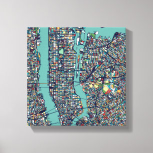 Toile Carte Manhattan New York