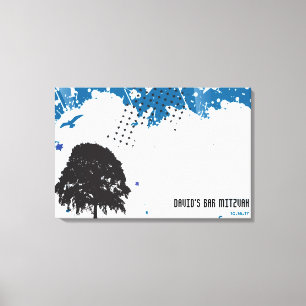Toile Carte mémoire de connexion Grundge Tree