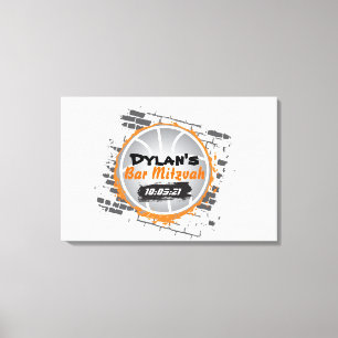 Toile Carte mémoire de la barre de basket-ball Mitzvah S