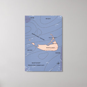 Toile Carte météo de Nantucket États-Unis
