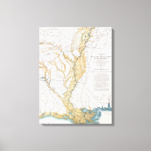 TOILE CARTE : MISSISSIPPI RIVER, 1861 (Recto)