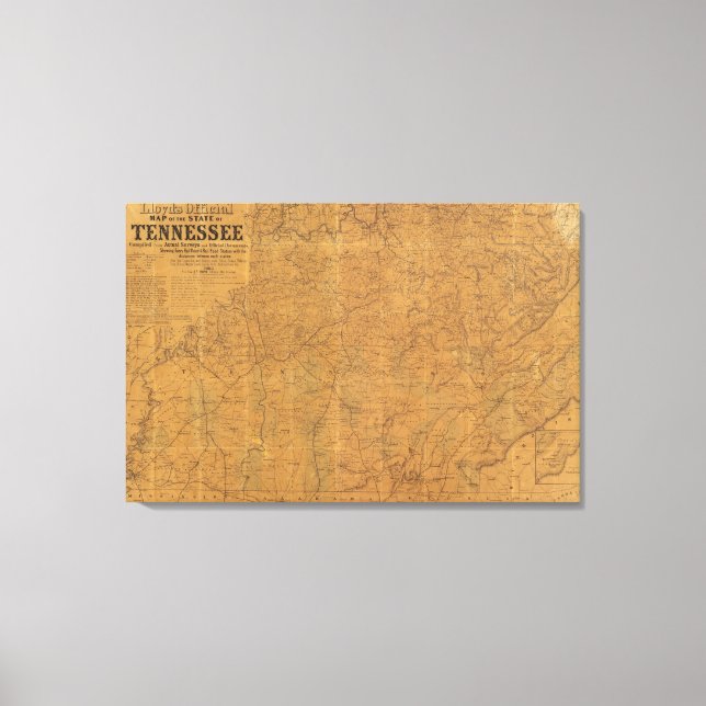 Toile Carte officielle de Lloyd de l'état du Tennessee (Recto)