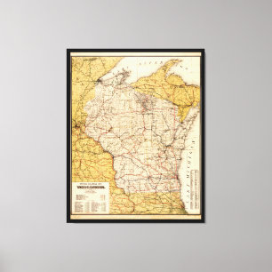 Toile Carte officielle du chemin de fer du Wisconsin (19