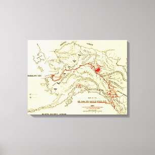 Toile Carte panoramique de l'Alaska