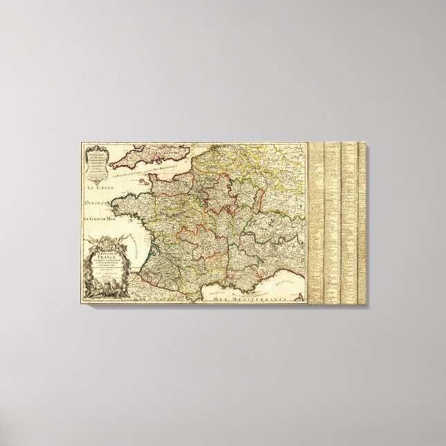Toile Carte panoramique FranceFrance (Recto)