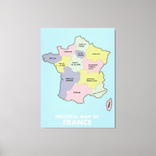 Toile Carte politique de la France