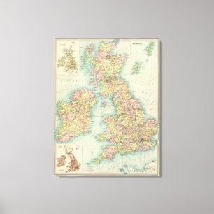 Toile Carte politique d'îles britanniques