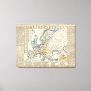 Toile Carte politique militaire de l'Europe