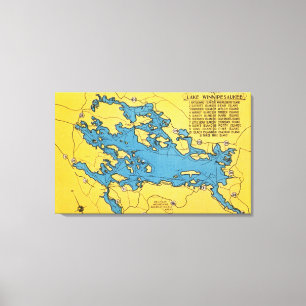 Toile Carte routière du lac et des routes