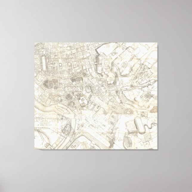 Toile Carte topographique de Rome antique, Italie (Recto)