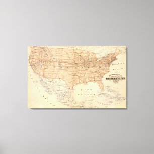 Toile Carte topographique des États-Unis