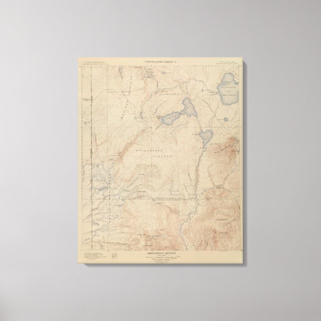 Toile Carte topographique, Partie nationale de Yellowsto (Recto)
