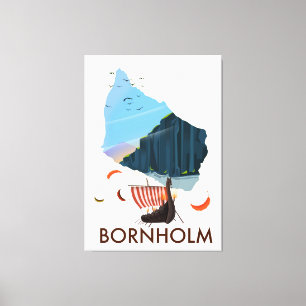 Toile Carte Viking de l'île de Bornholm
