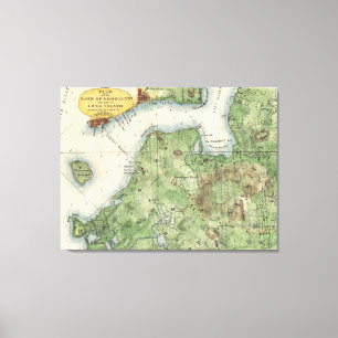 Toile Carte vintage de Brooklyn New York (1867)