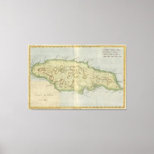 Toile Carte vintage de la Jamaïque (1780)