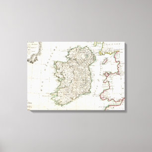 Toile Carte vintage de l'Irlande (1771)
