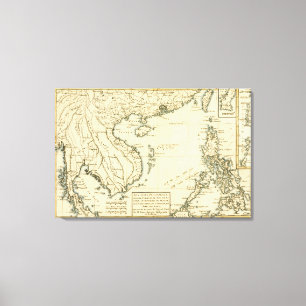 Toile Carte vintage de l'Océan Indien de l'Inde  